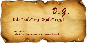 Dékány Györgyi névjegykártya