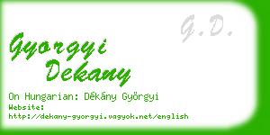 gyorgyi dekany business card